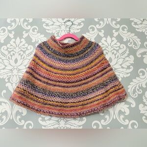 • 4/$25- Handmade Knit Multicolor Girls Poncho